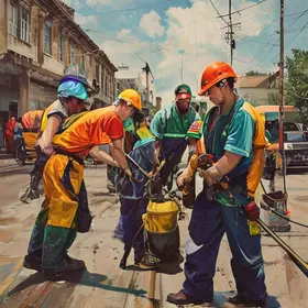 Trabalhadores da limpeza urbana