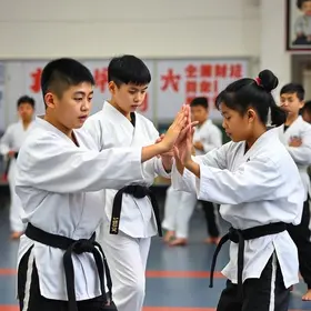 alunos da rede municipal participam de aulas de artes marciais